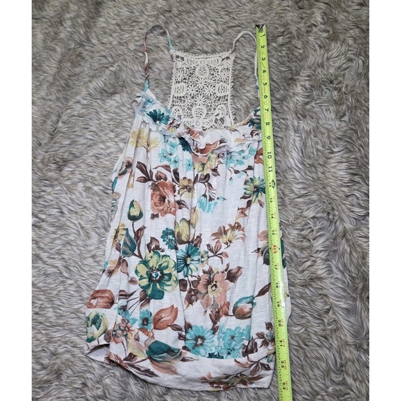 Body Central Floral Crochet Back Tank Top Spaghetti Strap Boho Size M Y2K - Picture 3 of 7